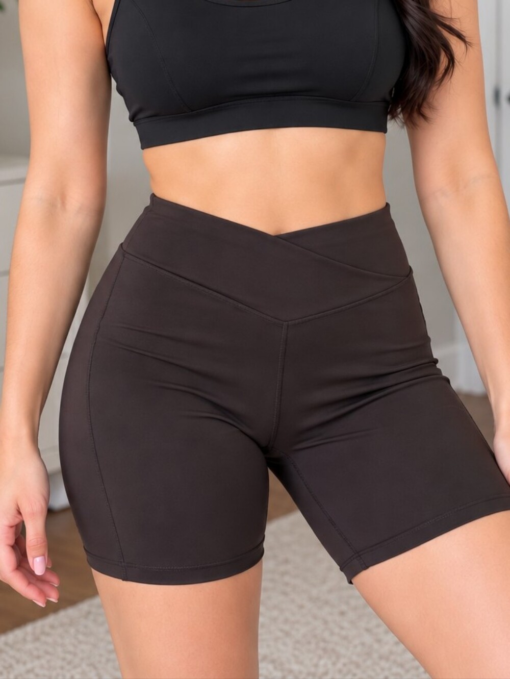 Yogalicious Lux Crossover 7" Short Athletic Shorts Brown